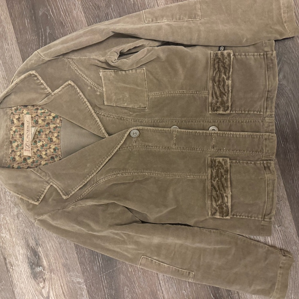 Vintage Z Cavaricci Jacket 80s 90s Cotton Stretch Utility Coat Size L